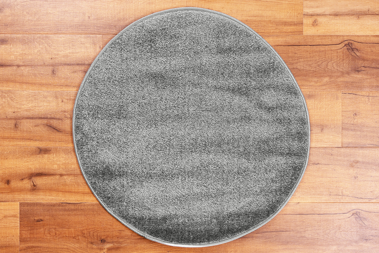 Zora egyszínű körszőnyeg Szürke 80 cm átmérőjű